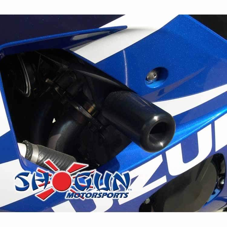 No Cut Black Frame Sliders - For 04-05 Suzuki GSXR600 GSXR750 - Click Image to Close