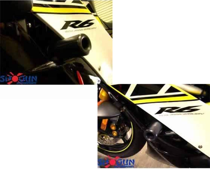 No Cut Black Frame Sliders - For 06-07 Yamaha R6 - Click Image to Close