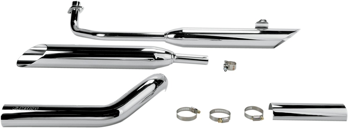 Slash Cut Slip On Exhaust - Yamaha V-Star 650 - Click Image to Close