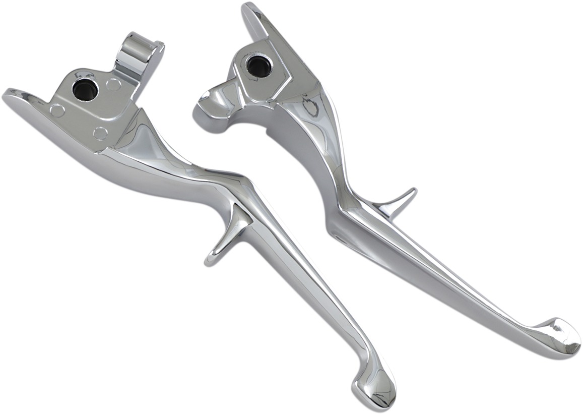 Trigger Mechanical Brake/Clutch Lever Set Chrome - For 17-20 HD FLH FLT FLRT - Click Image to Close