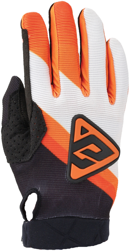 Answer 25 Peak Flo Gloves Black/Orange/White Youth S - Youth Small motocross gloves - Click Image to Close