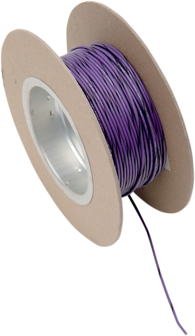 Violet / Black 18 Gauge OEM Color Match Primary Wire - 100' Spool - Click Image to Close