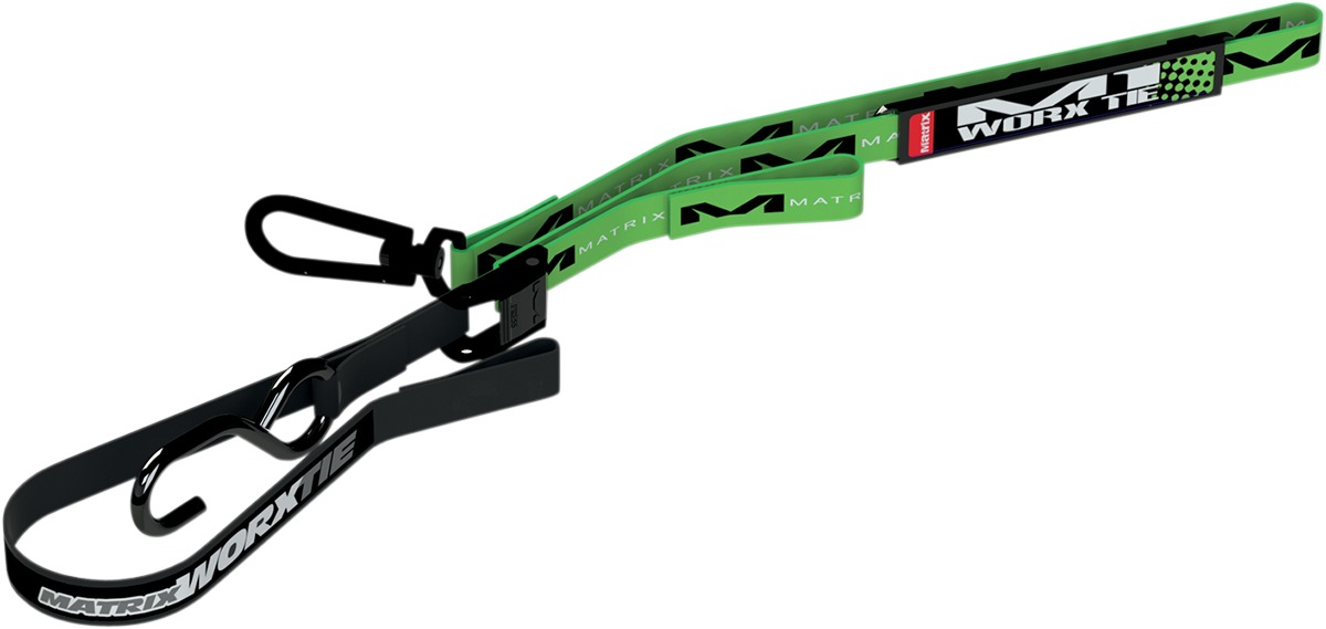 Green M1 Worx 1" Tiedowns - Pair, 69"L w/ Soft Hoop & Swivel Carabiner - Click Image to Close