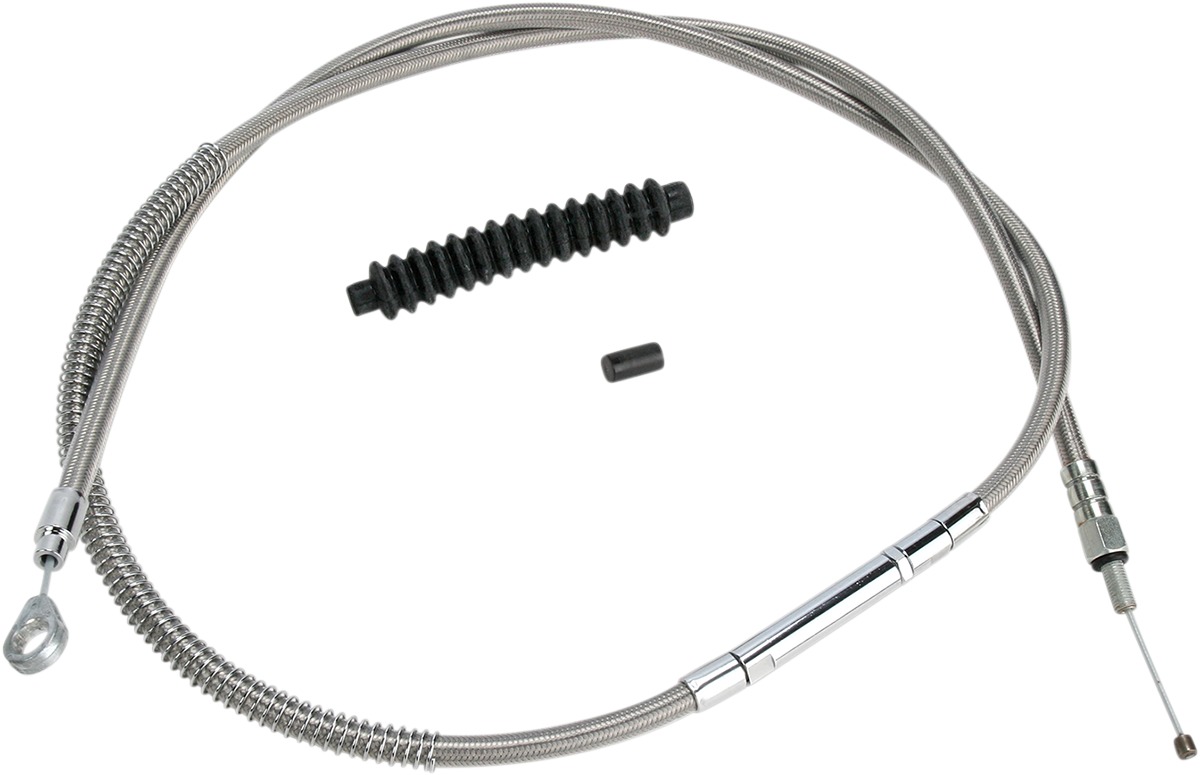 +6" Braided Stainless Steel Clutch Cable - For Most 89-06 Road King & Electra Glide - Click Image to Close