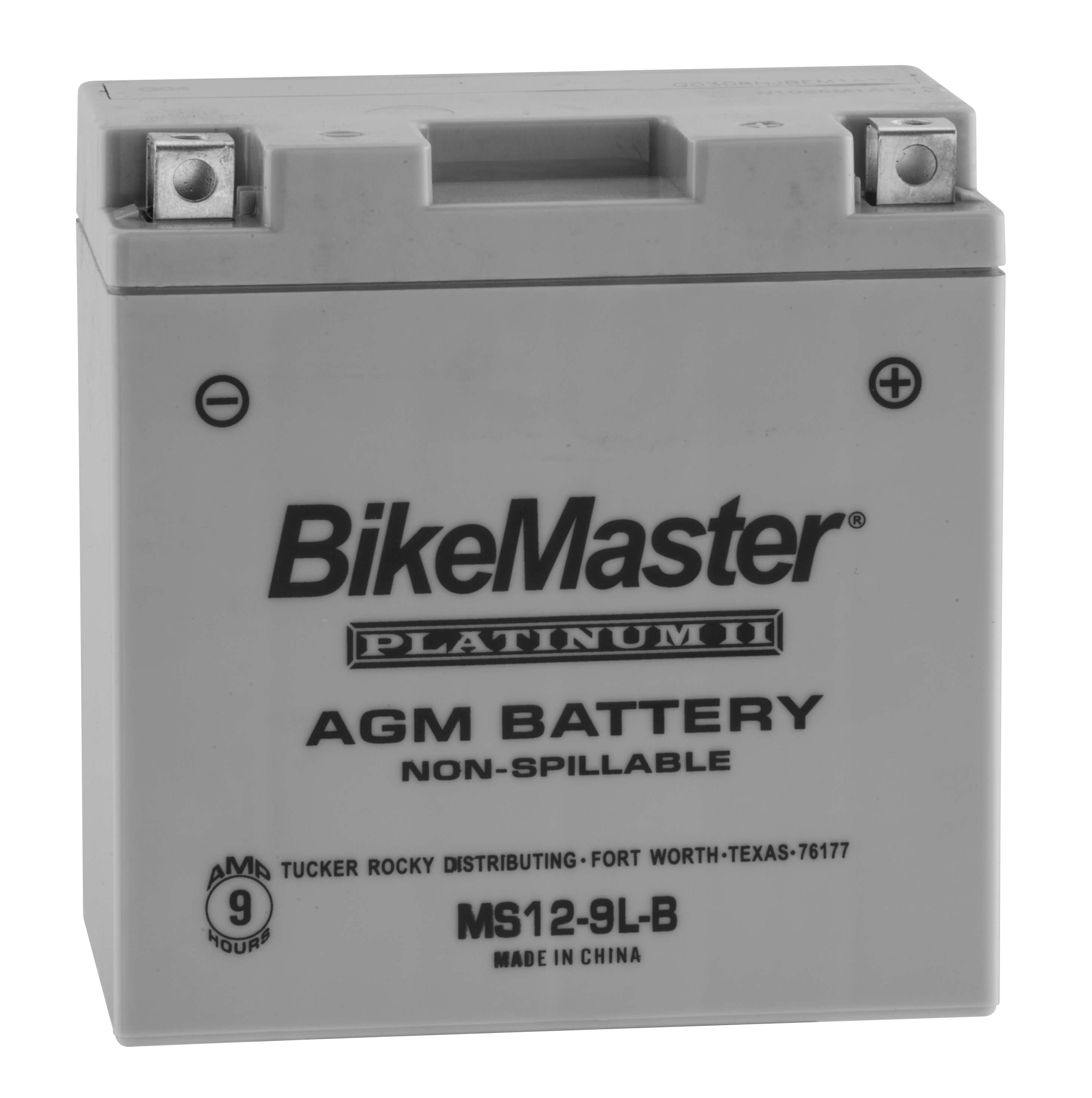 AGM Platinum II Motorcycle Battery - Replaces YB9L-B - Click Image to Close