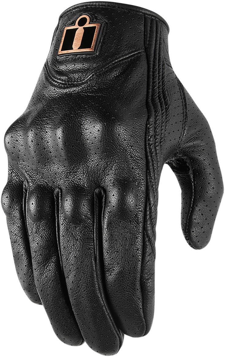 Pursuit Street Leather Motorcycle Gloves Black Medium - Click Image to Close