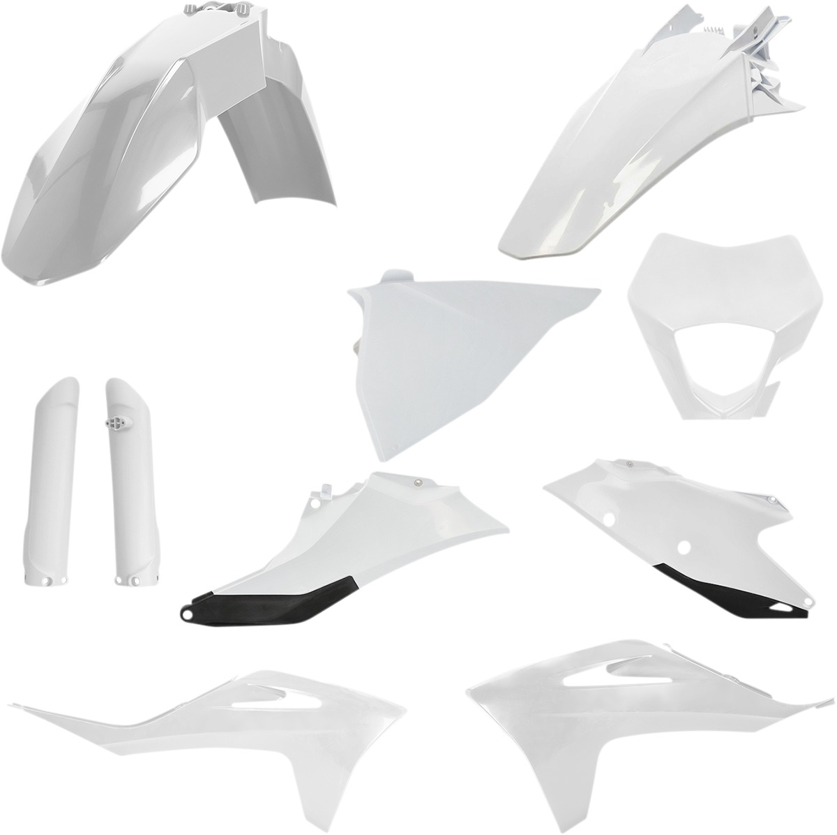 21-23 GasGas EC250/300/250F/350F Full Plastic Kit - White/Black - Click Image to Close