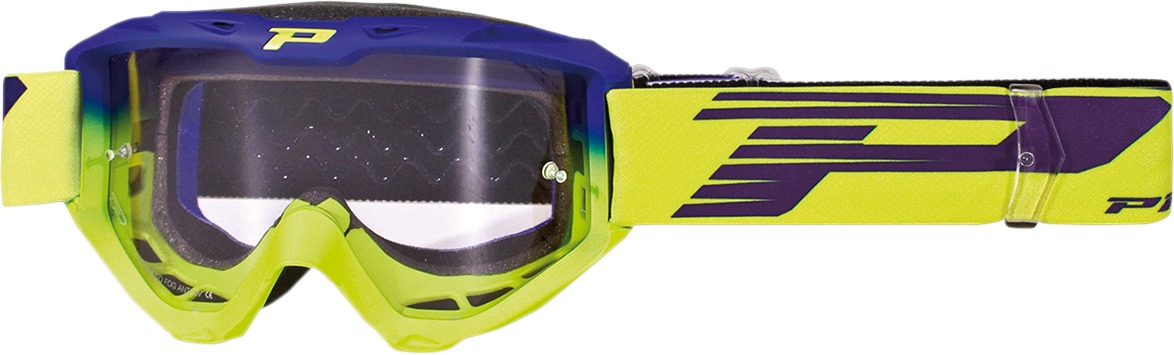 3450 Electric Blue / Yellow Riot OTG Goggles - Light Sensitive Lens - Click Image to Close