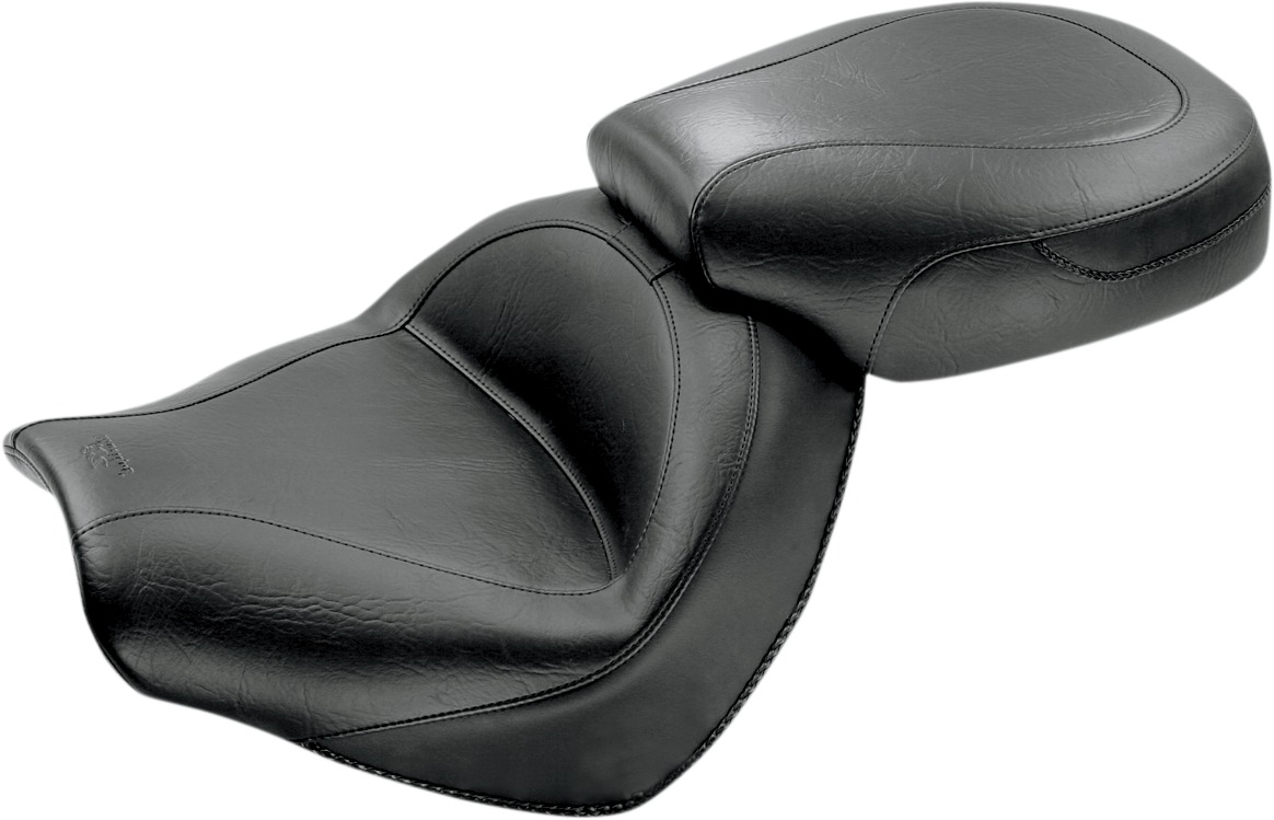 Touring Smooth Vinyl 2-Up Seat - Black - For 04-09 Honda VTX1300C - Click Image to Close