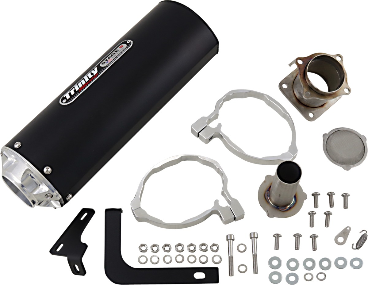 Black Aluminum Slip On Exhaust - For Kawasaki KRX1000 & KRX4 - Click Image to Close