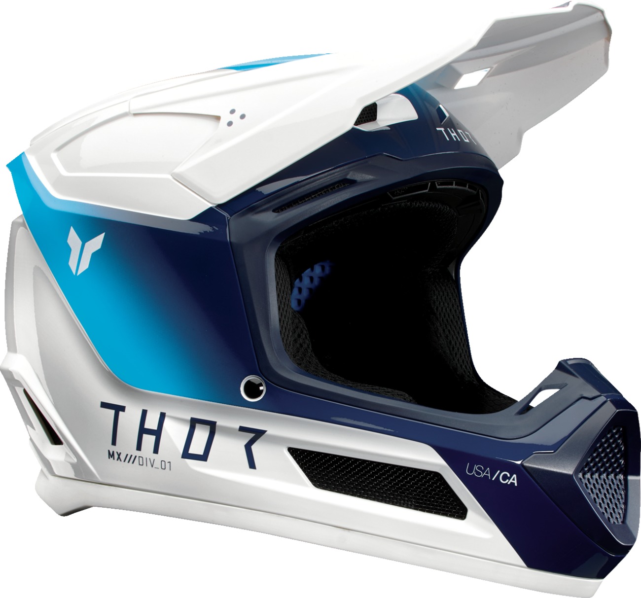 Thor Youth Fleet Storm Helmet - Medium, Blue/White - MX helmet for youth riders - Click Image to Close