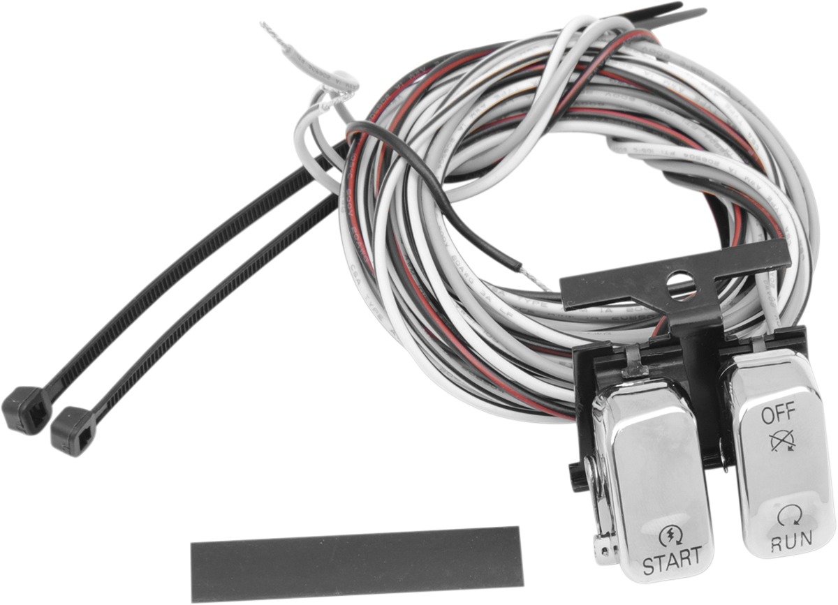 Chrome Start / Run Switch Replacement Set w/ 60" Leads Replaces 71684-06A - Click Image to Close