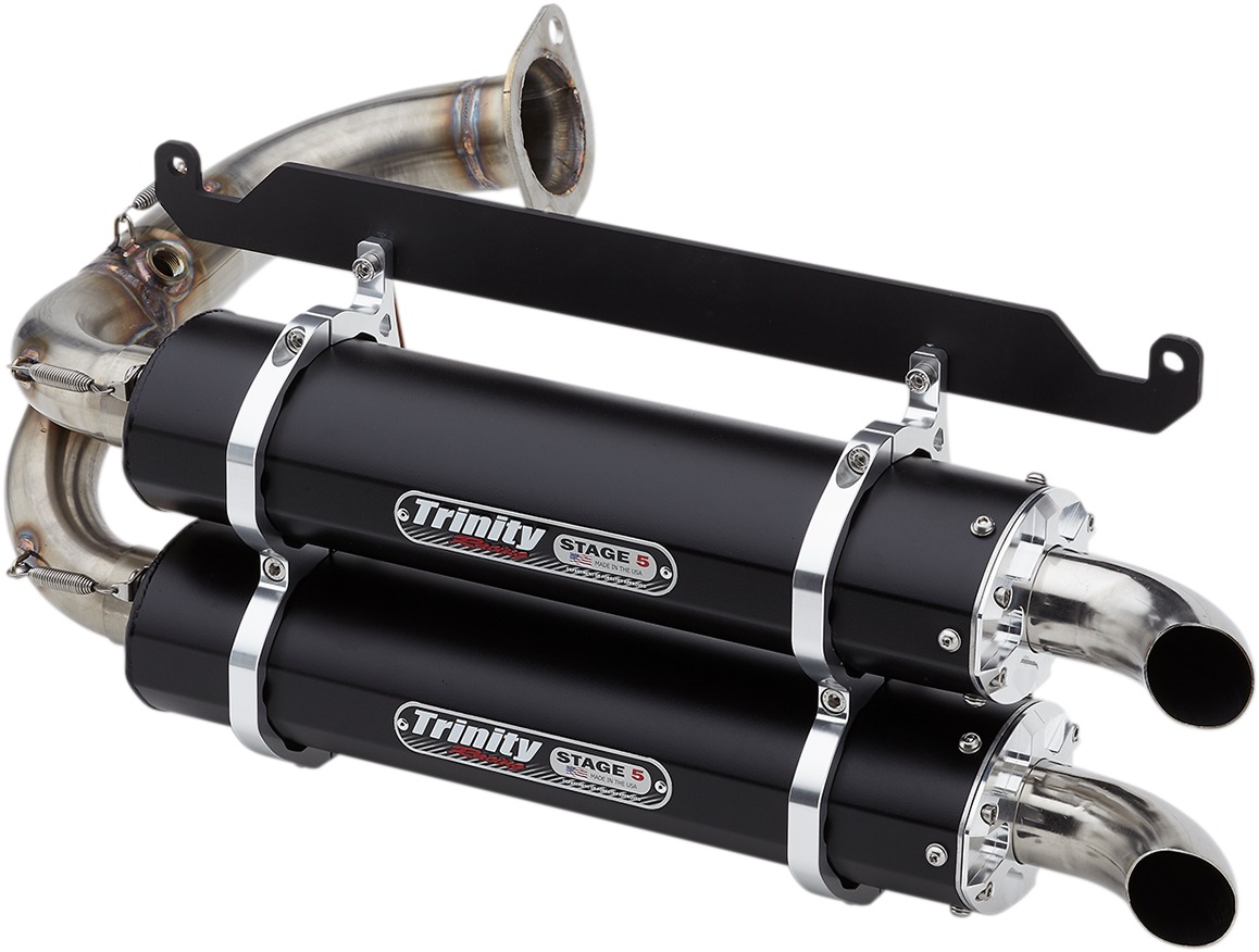 Dual Black Aluminum Slip On Exhaust - For 19-21 Honda Talon 1000R 1000X - Click Image to Close