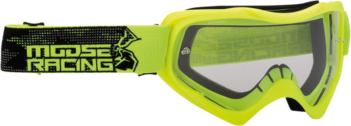 Qualifier Fluorescent Yellow / Black Agroid Goggles - Clear Lens - Click Image to Close