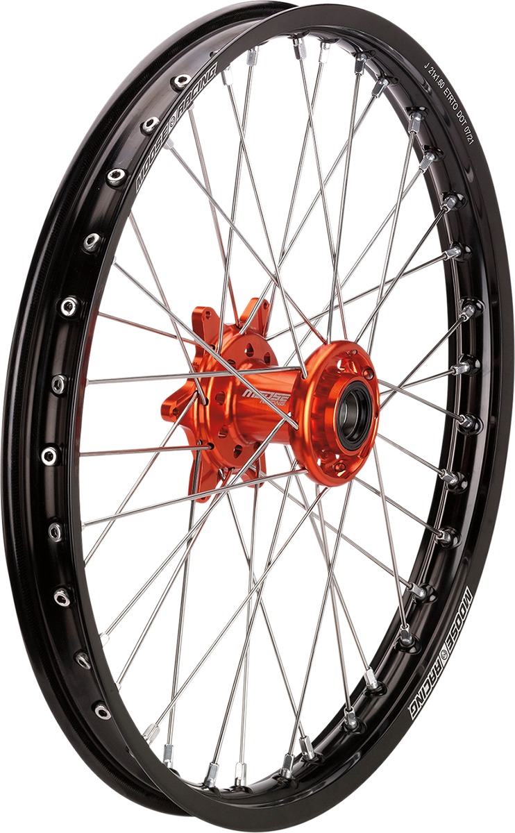 SX-1 Black Orange 1.60x21 Complete Front Wheel - For 13-22 KTM - Click Image to Close