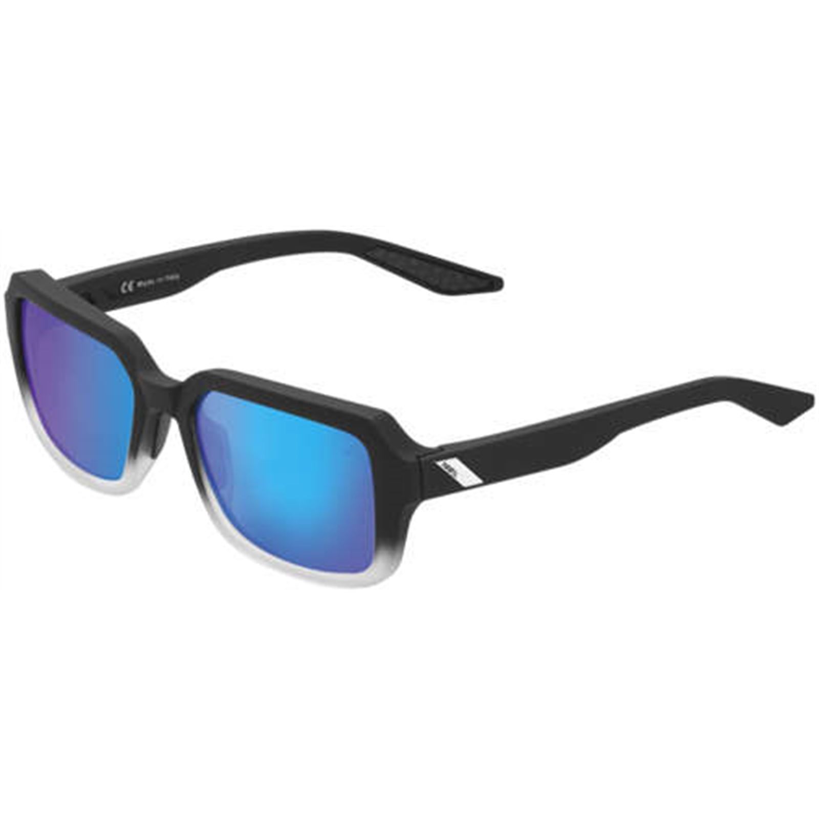 100% Rideley Sunglasses with Blue Lens - Black Frame - Click Image to Close