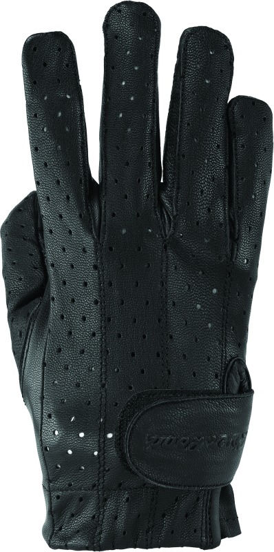 Tucson Leather Perforated Gloves Black Womens - Small - Click Image to Close