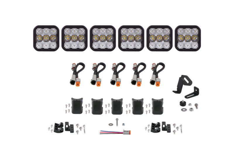 SS5 Sport Universal CrossLink 6-Pod Lightbar - White Combo - Click Image to Close