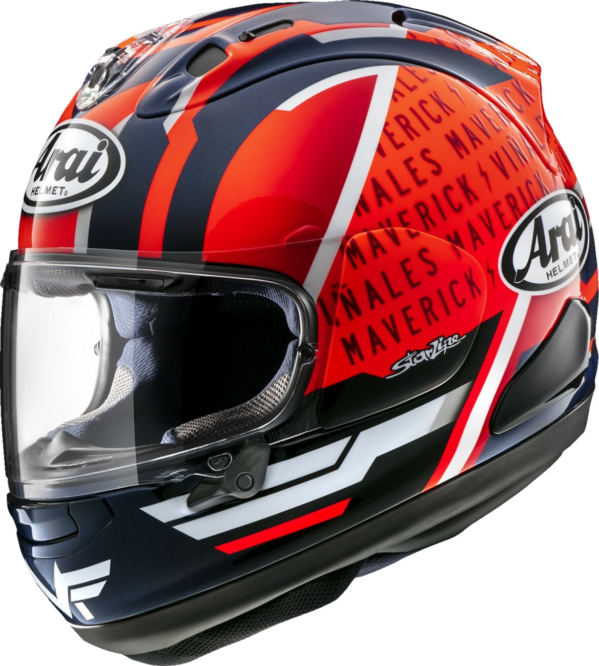 Arai Corsair-X Vinales-6 Helmet XS Red/White/Black - Premium full-face helmet in XS size - Click Image to Close