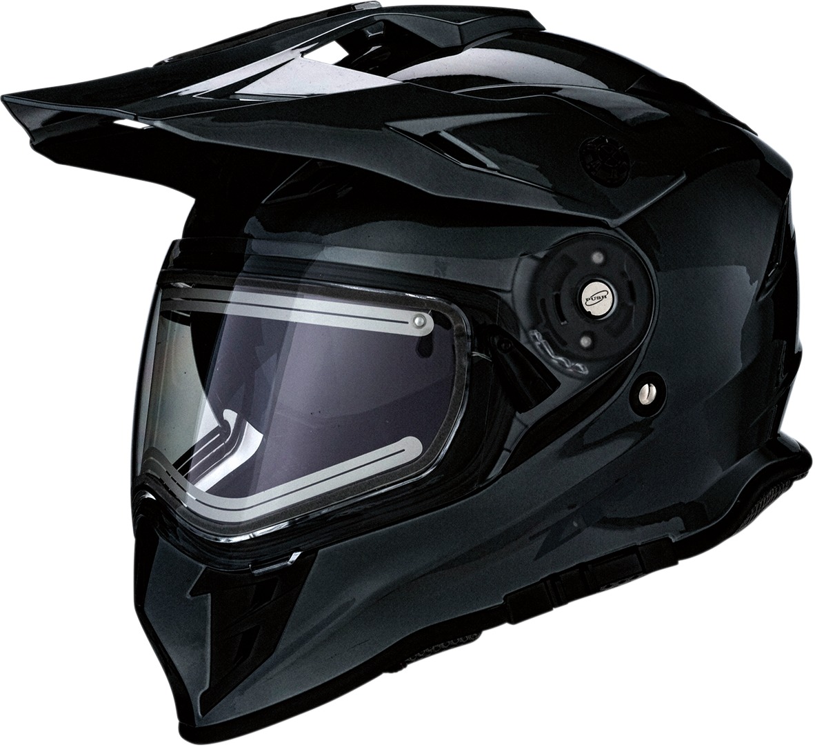 Range Solid Snow Helmet w/Electric Shield Gloss Black Medium - Click Image to Close