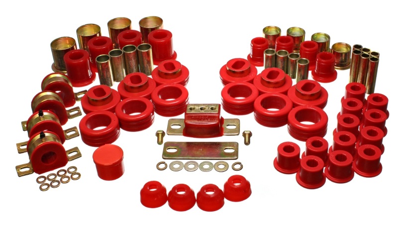 81-87 Chevy/GMC 2WD 1/2 Ton PickUp Red Hyper-flex Master Bushing Set - Click Image to Close