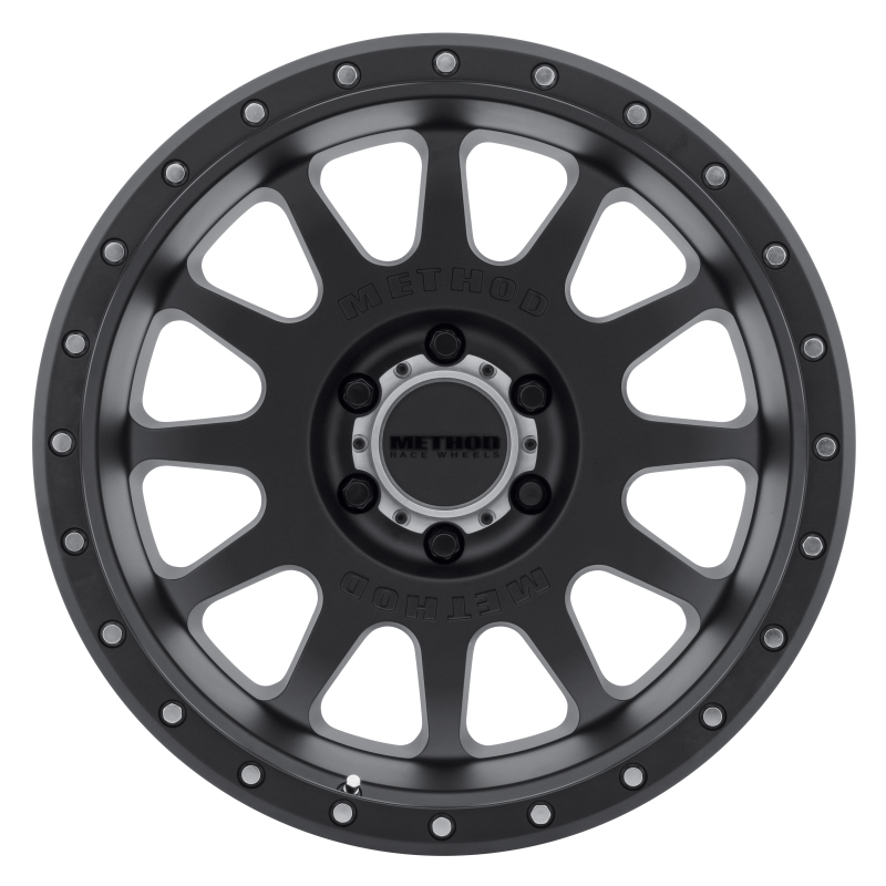 MR605 NV 20x9 -12mm Offset 6x5.5 106.25mm CB Matte Black Wheel - Click Image to Close