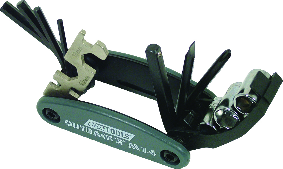 Outback'r M14 Folding Tool For Metric Motorcycles - 3.5" Long Pocket Multi-Tool - Click Image to Close