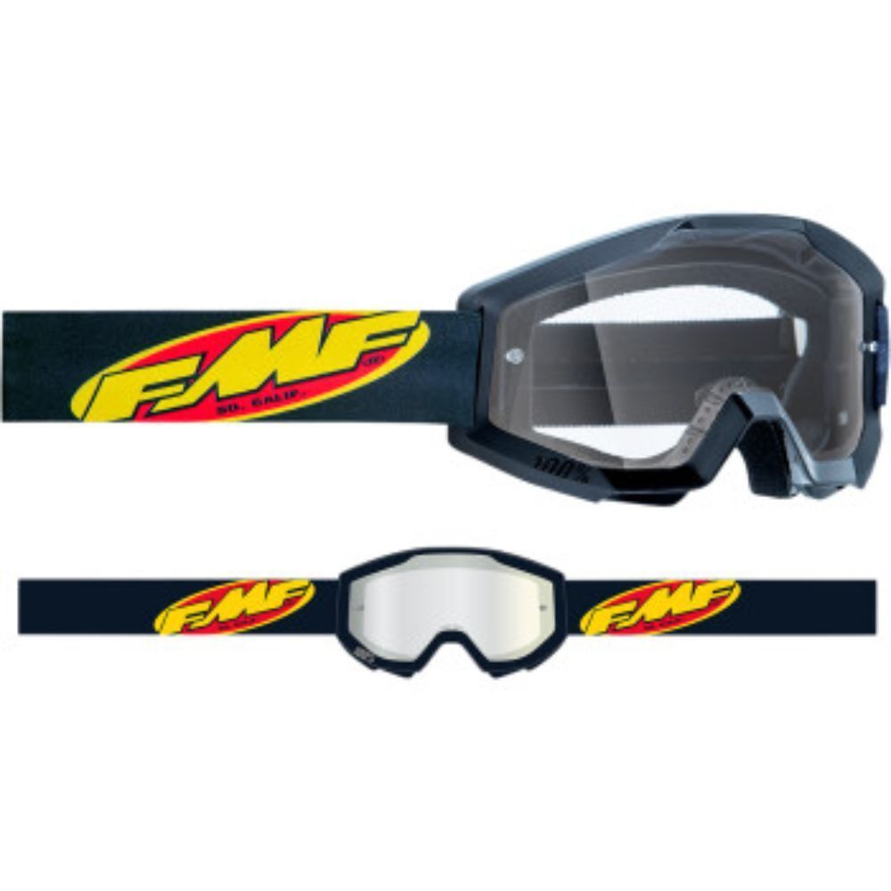 FMF Vision Powercore Goggles, Black Frame/Clear Lens, Unisex Adults - Click Image to Close