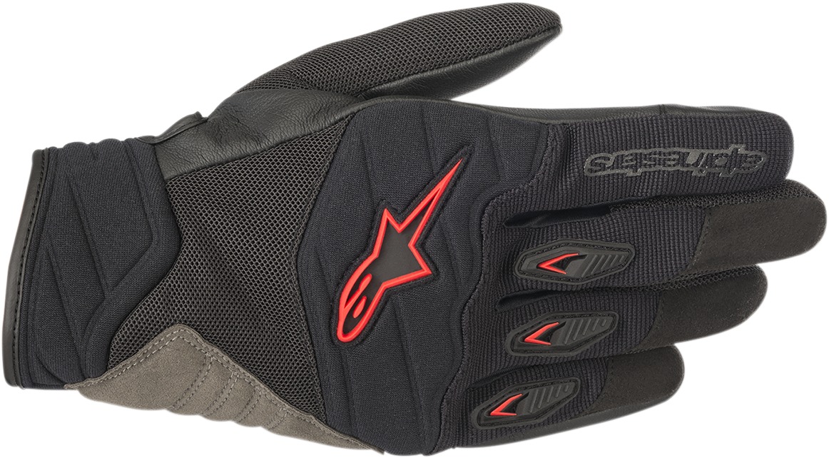 Shore Motorcycle Gloves Black/Red X-Large - Click Image to Close