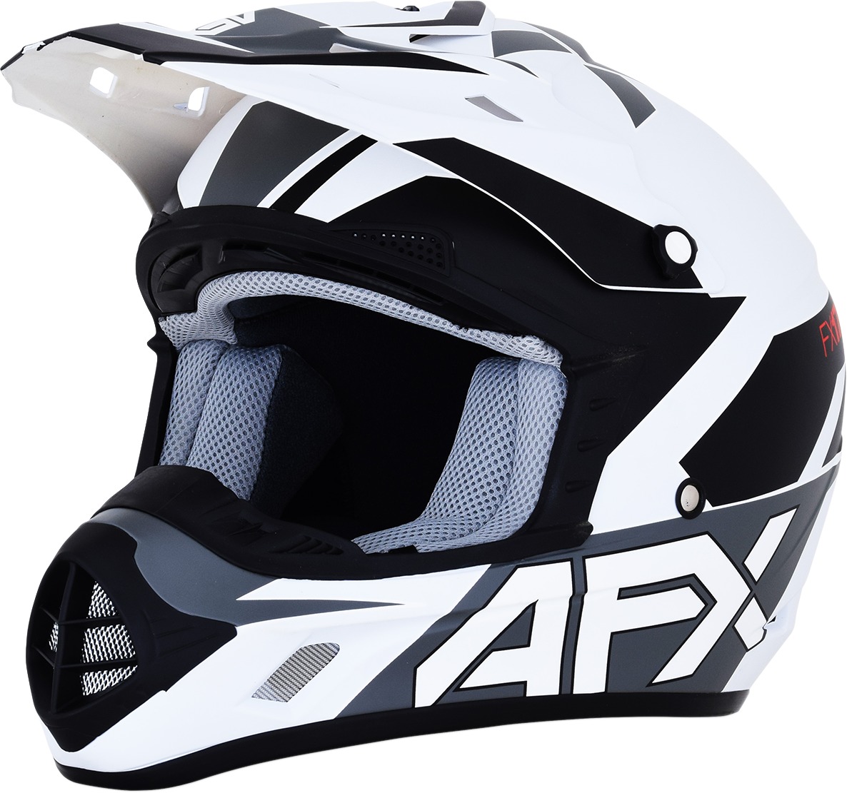 FX-17 Full Face Offroad Helmet Matte White Medium - Click Image to Close