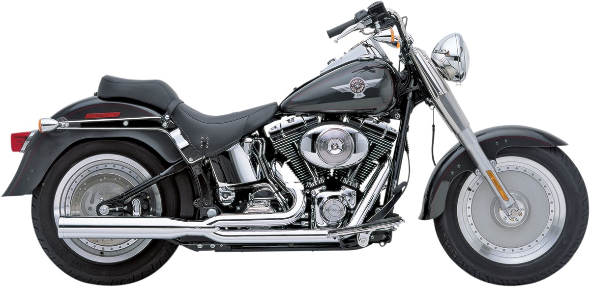 Power Pro HP Chrome 2 into 1 Full Exhaust - For 07-17 Harley Fat Boy - Click Image to Close