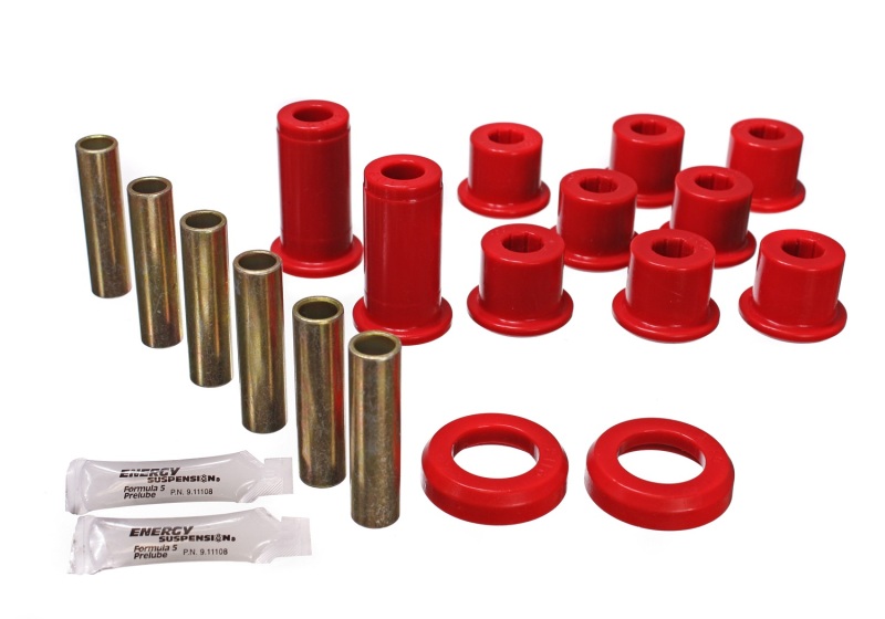 82-04 GM S-10/S-15 Pickup 2WD / 82-04 S-10 Blazer Red Rear Leaf Spring Bushing Set - Click Image to Close