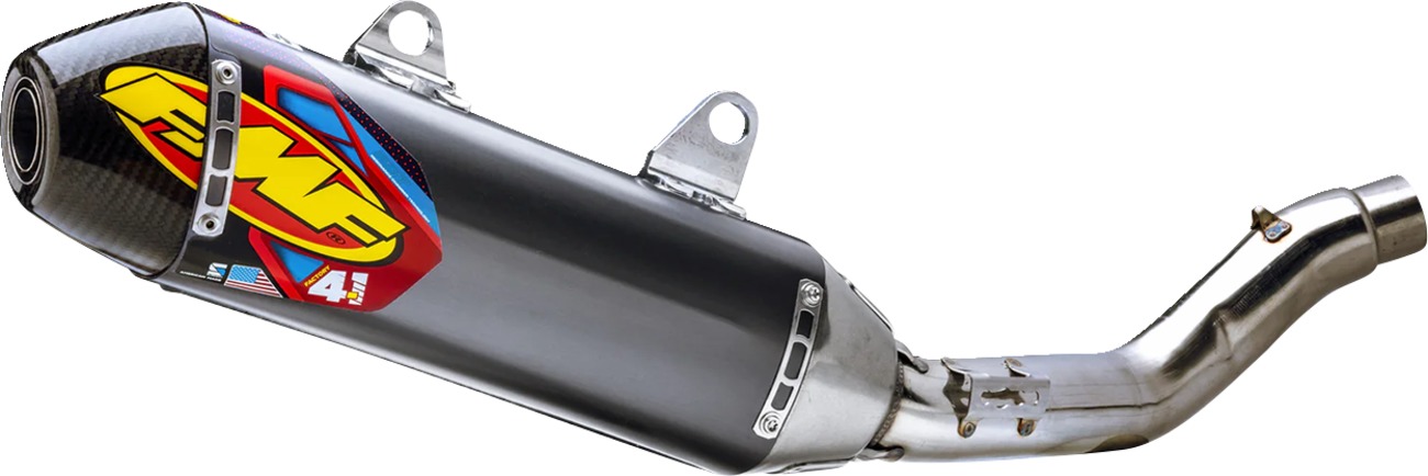 4.1 RCT Slip On Exhaust Muffler w/ CF Cap - For 24-25 Kawasaki KX450 - Click Image to Close