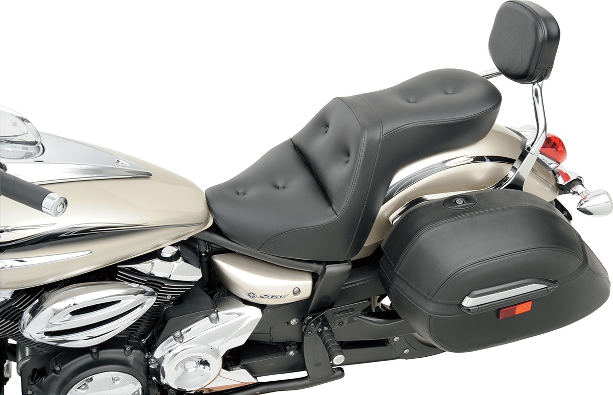 Explorer RS Pillow 2-Up Seat Black Gel - For Yamaha XVS1100 V-Star Classic - Click Image to Close