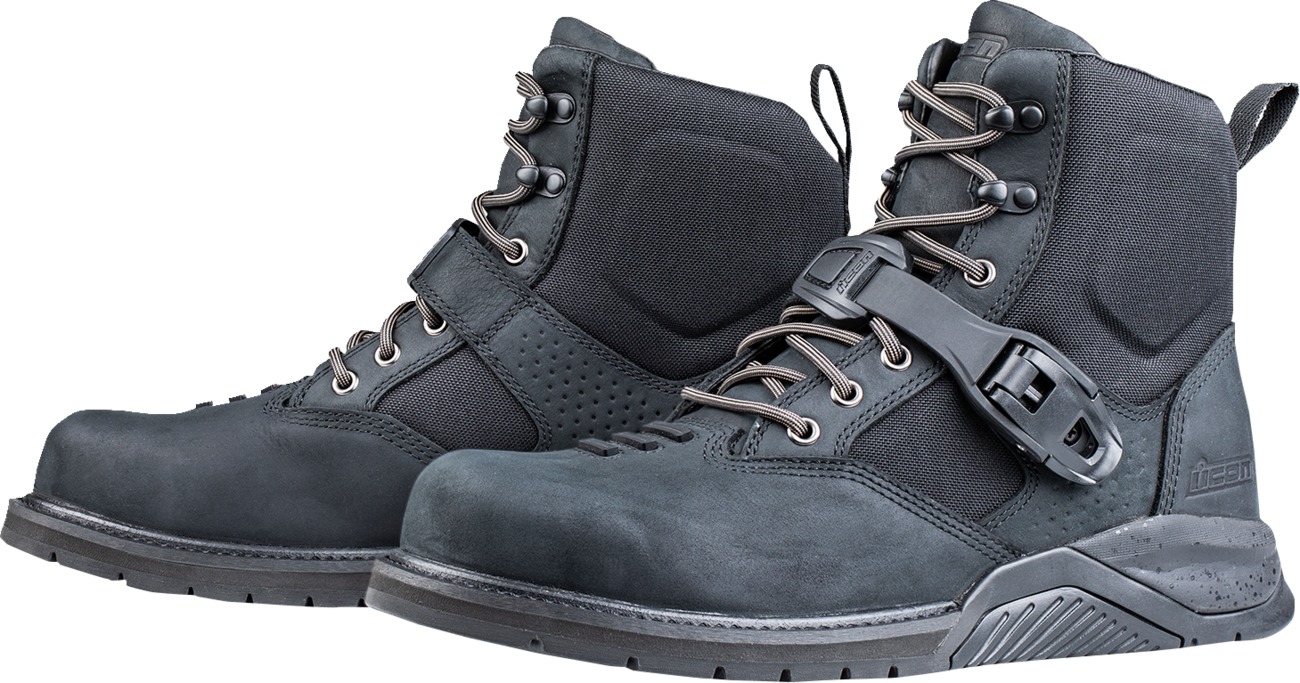 ICON Superduty6 Safety Toe Boots Black 10.5 - Durable street riding boots - Click Image to Close