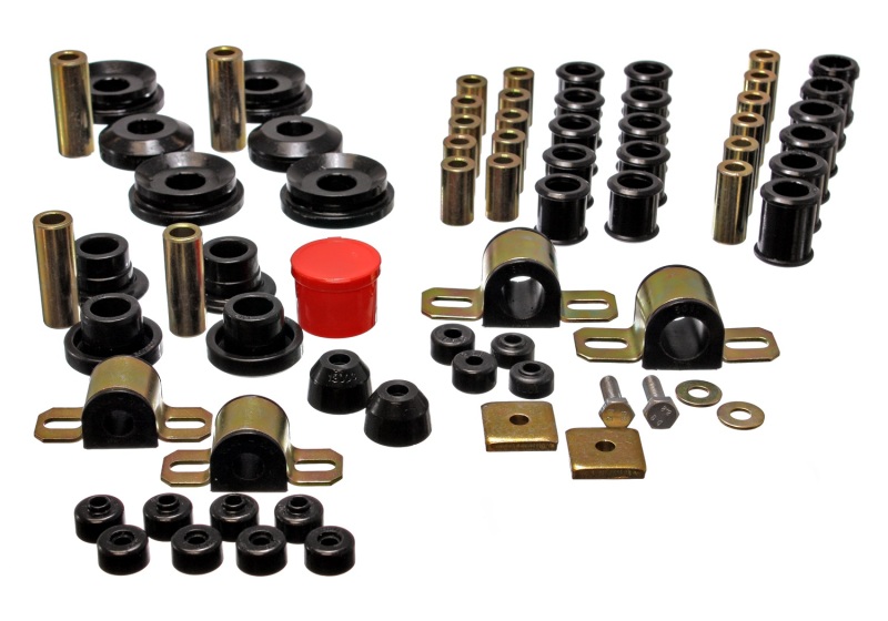 Black Hyper-Flex Master Bushing Set - For 95-98 Nissan 240SX (S14) - Click Image to Close