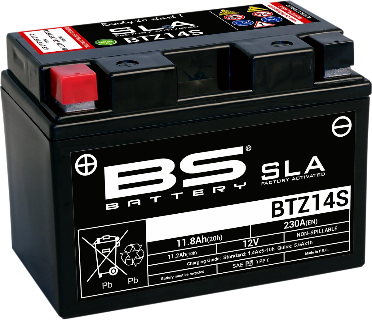 SLA Factory Activated AGM Maintenance Free Battery - Replaces YTZ14S - Click Image to Close