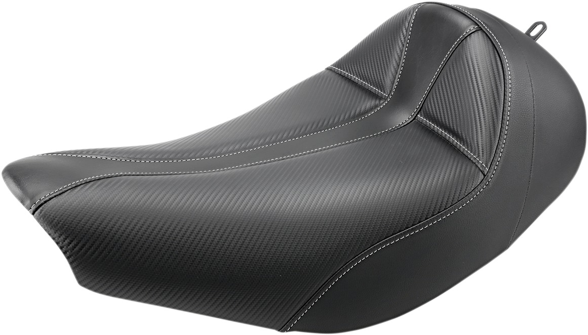 Dominator Carbon Fiber Look Solo Seat Black/Gray Gel - Click Image to Close