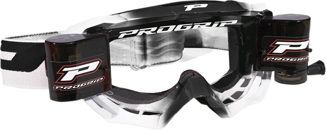 3200 White / Black Venom OTG Goggles - Clear Lens w/ Roll-Off System - Click Image to Close