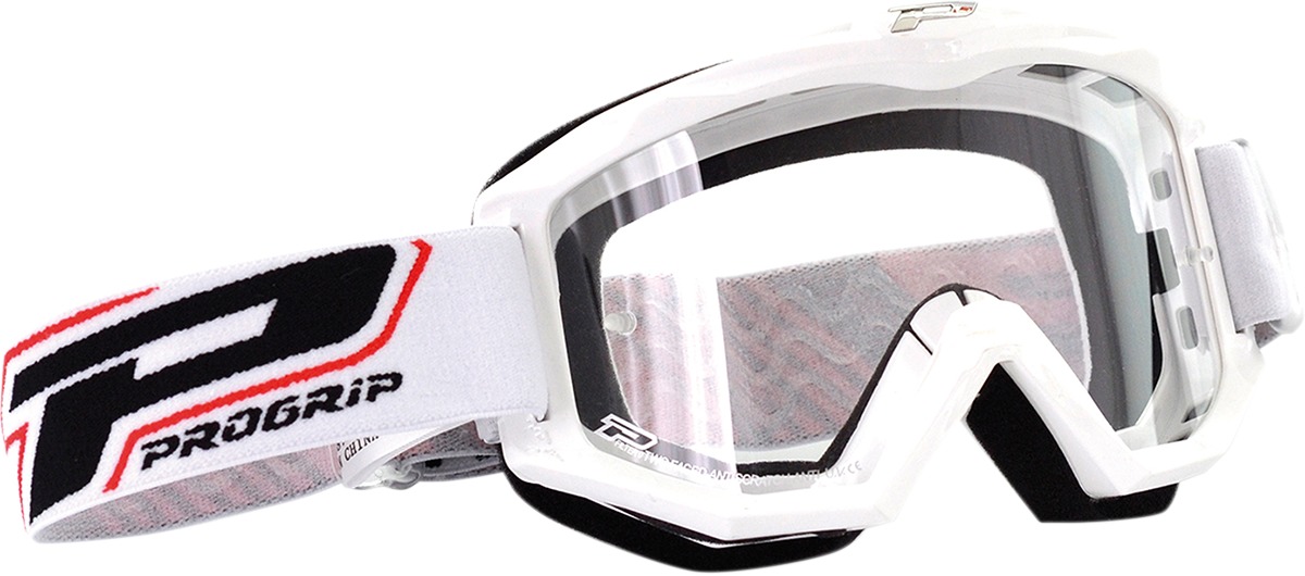 3201 Black / White Raceline Goggles - Clear Lens - Click Image to Close