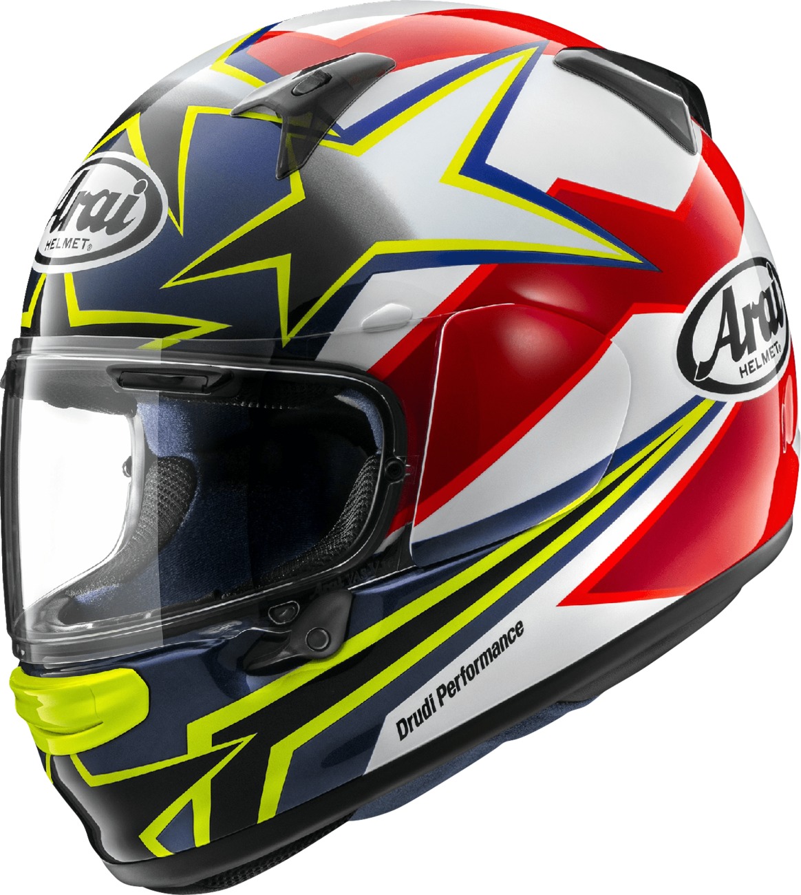 Arai Regent-X S&S Helmet Black/Red/Blue/Yellow L - Full-face helmet with advanced VAS shield - Click Image to Close