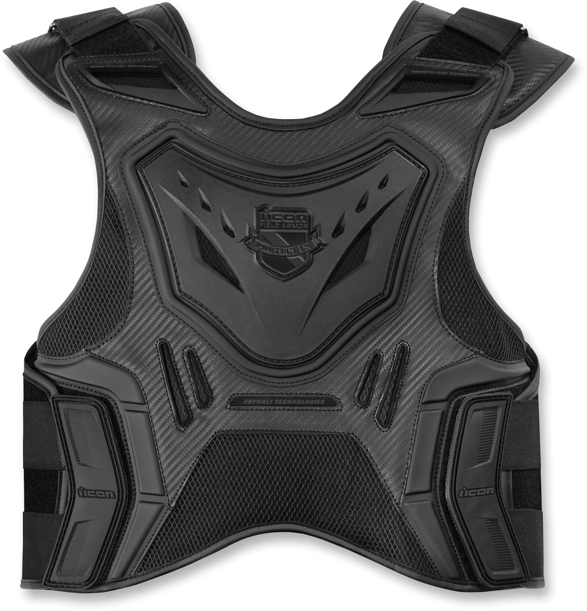 ICON Field Armor Stryker Vest S/M Black - Protective vest with CE-approved back armor - Click Image to Close