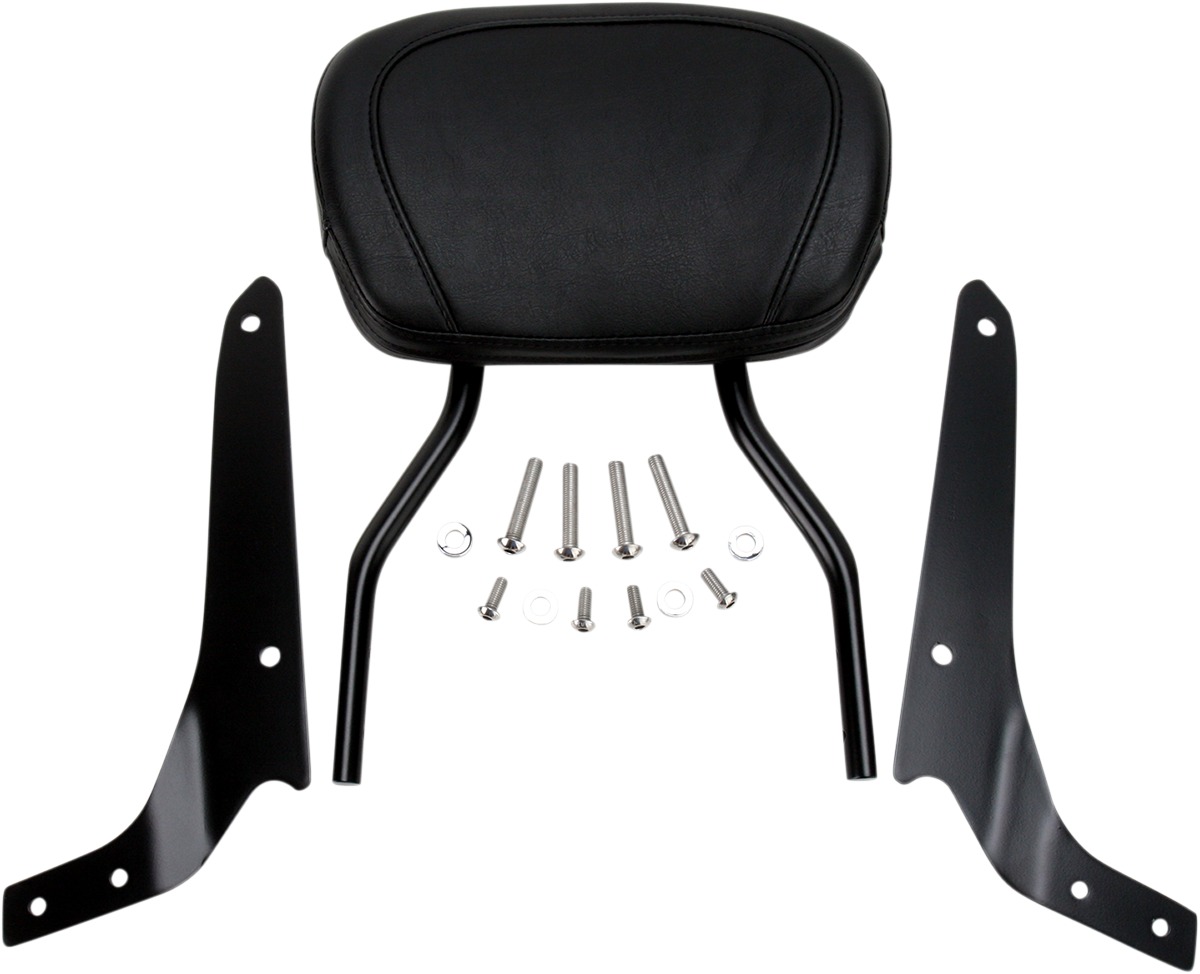 Short Round 14" Sissy Bar - Black - For 10-17 Honda Shadow Phantom - Click Image to Close