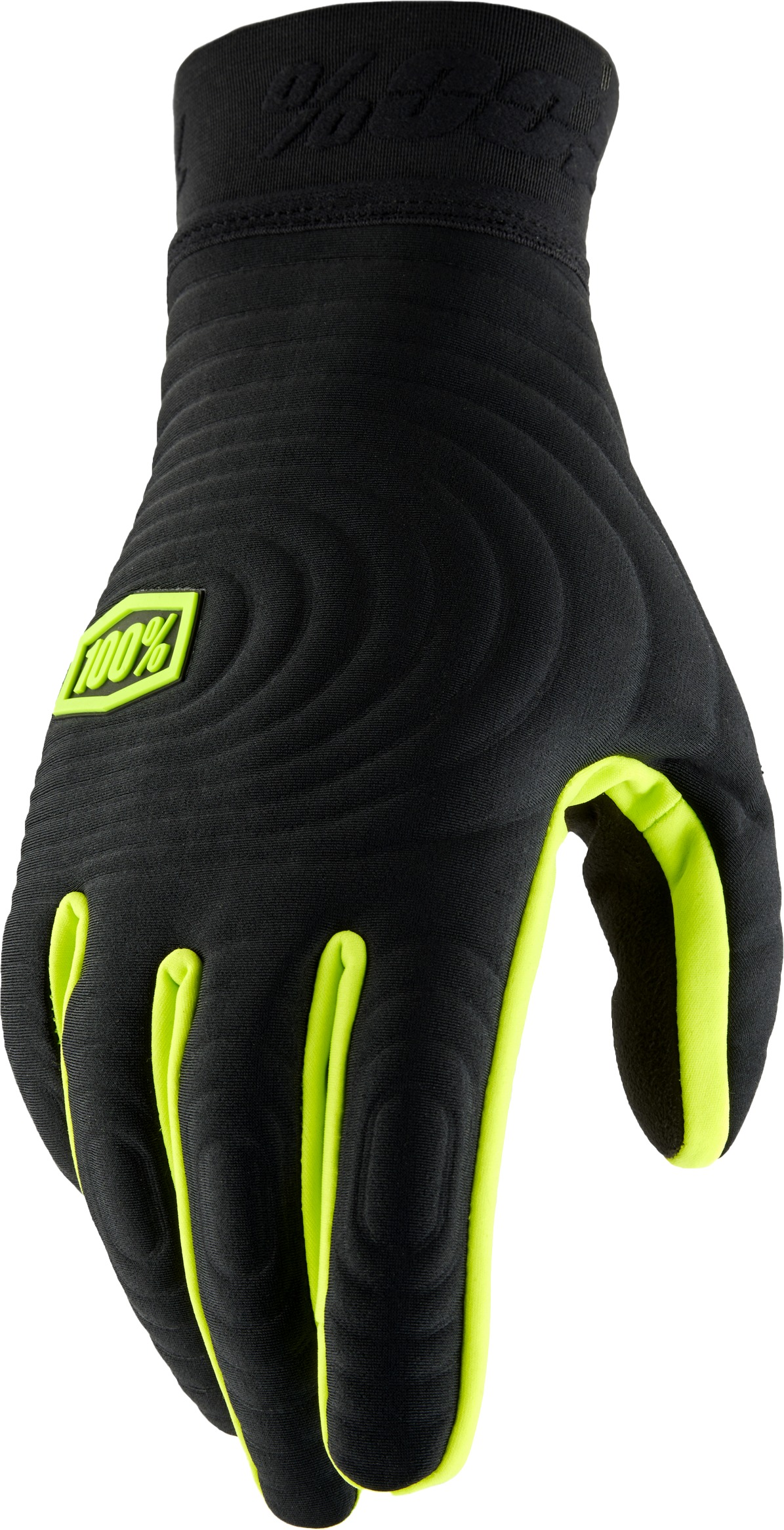 100% Brisker Xtreme Gloves Black/Fluo Yellow XL - Click Image to Close