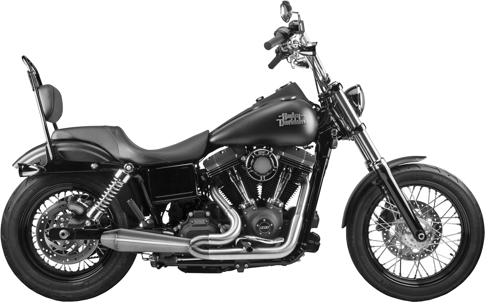 Comp-S 2-1 Brushed Full Exhaust - For 06-17 HD Dyna FLD FXD - Click Image to Close