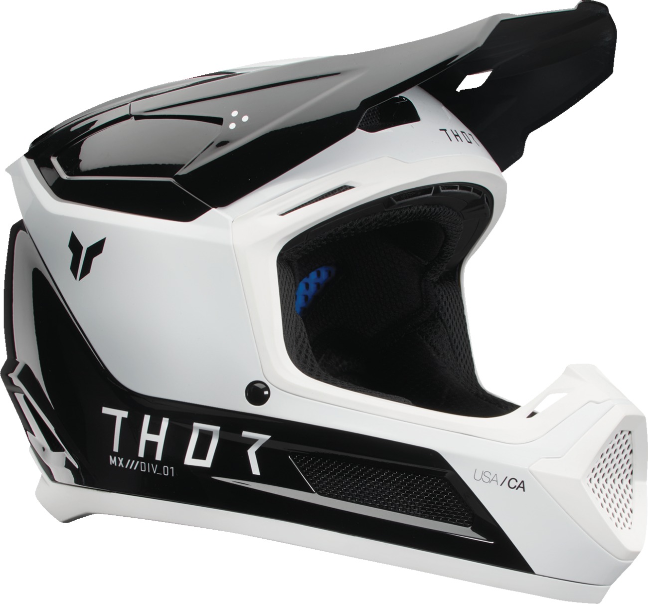 Thor Youth Fleet Storm Helmet - Medium, Gloss Black/White - Youth MX helmet, Medium, Gloss Black/White - Click Image to Close