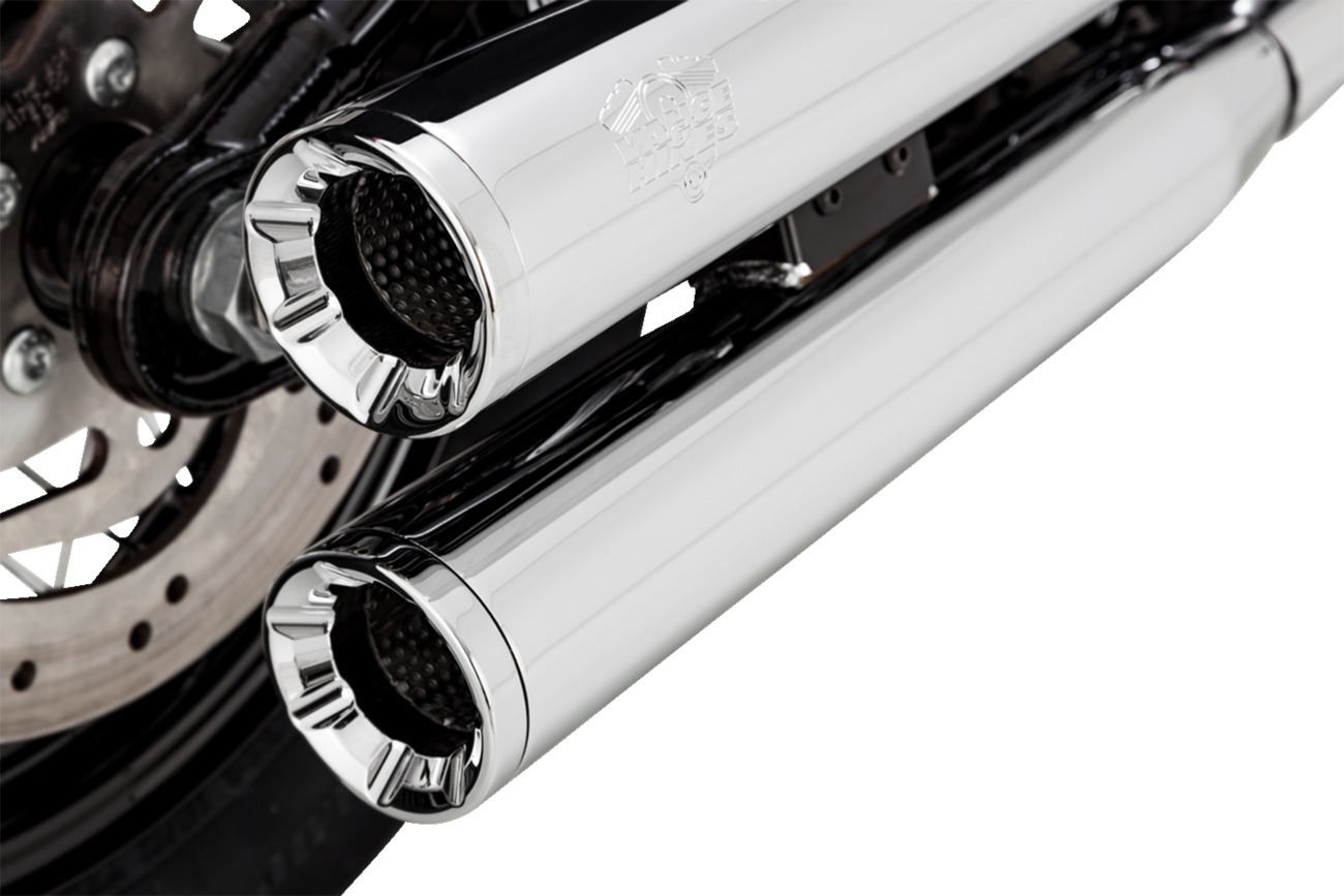 Vance & Hines HD Softail 18-22 Eliminator S/OS Chrome Slip-On Exhaust - Click Image to Close