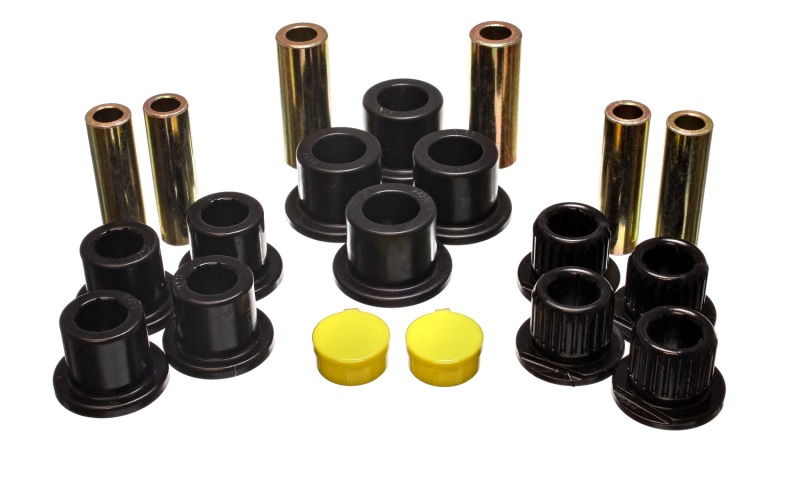 Rear Leaf Spring Bushing Set - Black - Click Image to Close