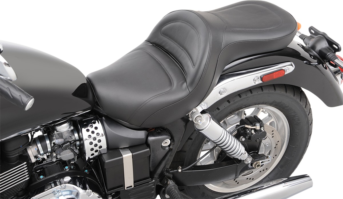 Explorer Stitched 2-Up Seat Black Gel - For 02-16 Triumph America - Click Image to Close