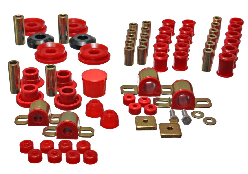 Red Hyper-Flex Master Bushing Set - For 95-98 Nissan 240SX (S14) - Click Image to Close